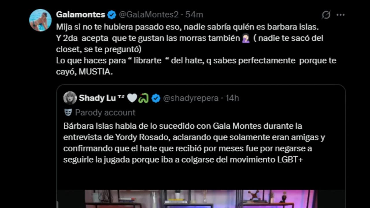 Gala Montes arremete nuevamente contra Bárbara Islas