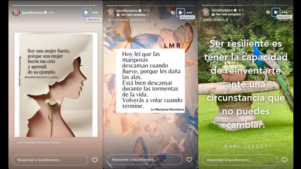 Laura Flores comparte diferentes mensajes en Instagram