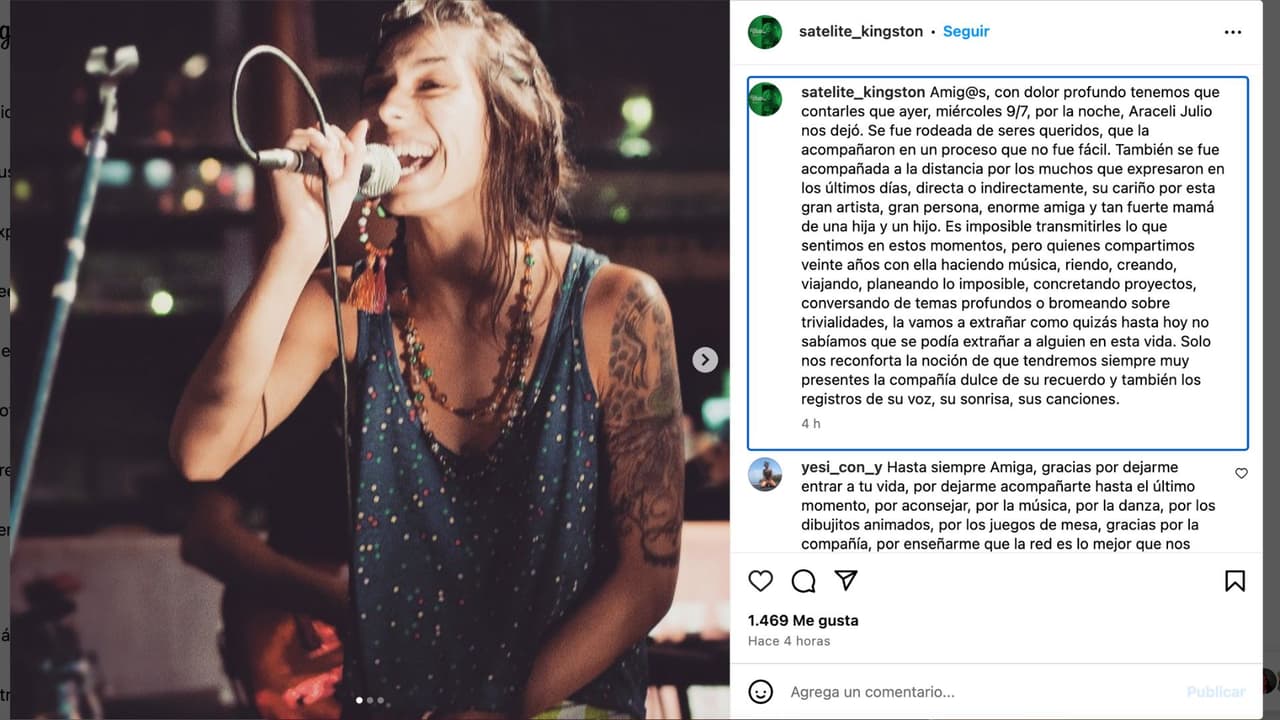 Araceli Julio muere a los 39 años.
