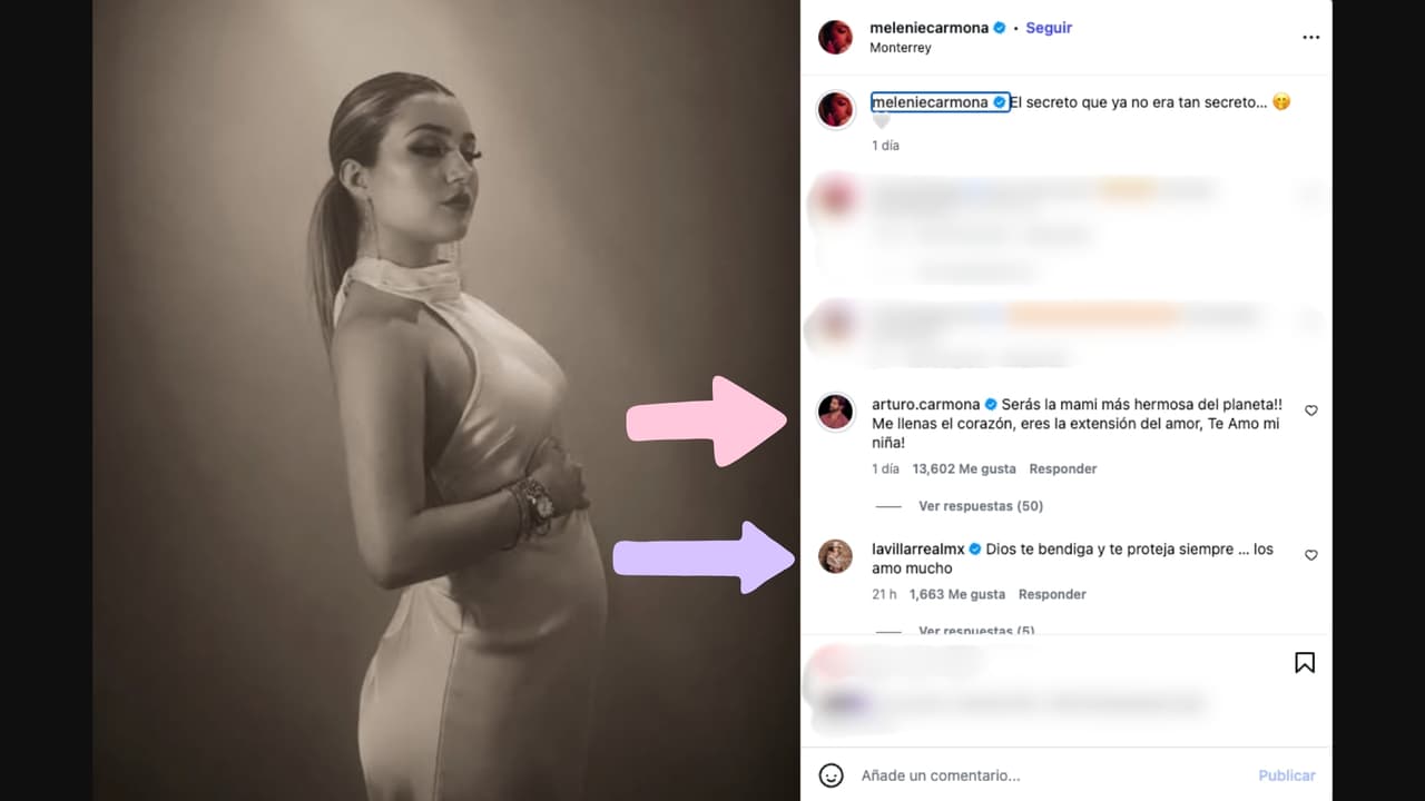 Arturo Carmona reacciona al embarazo de su hija Melenie Carmona con emotivo comentario