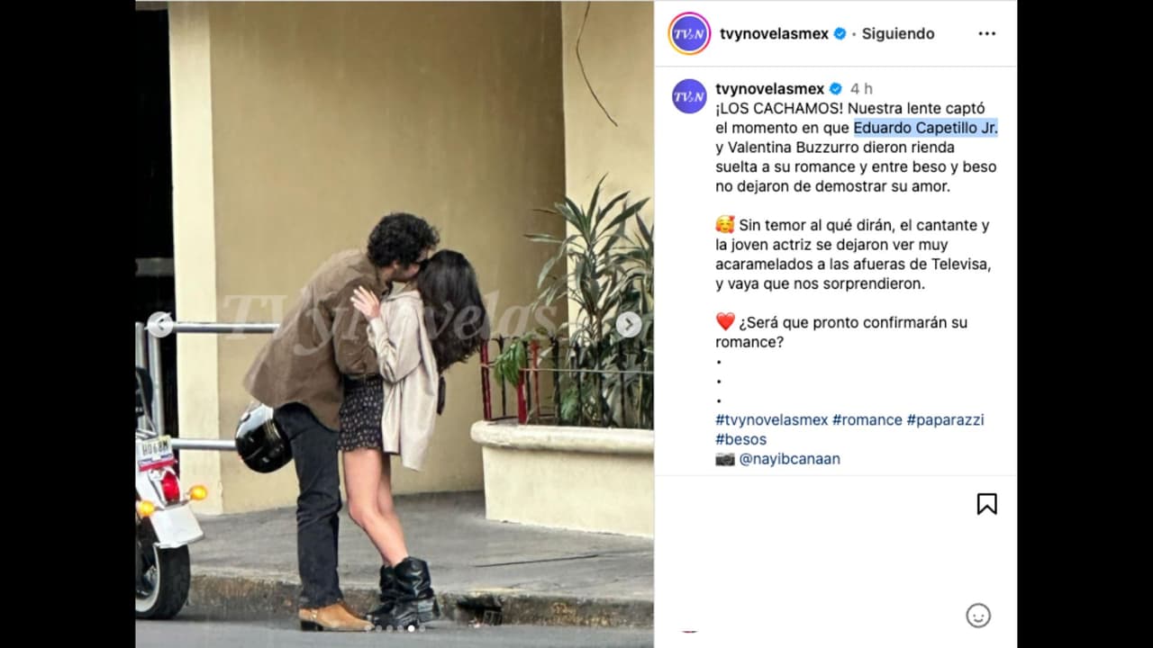 Captan a Eduardo Capetillo Jr. y Valentina Buzzurro en una actitud muy cariñosa