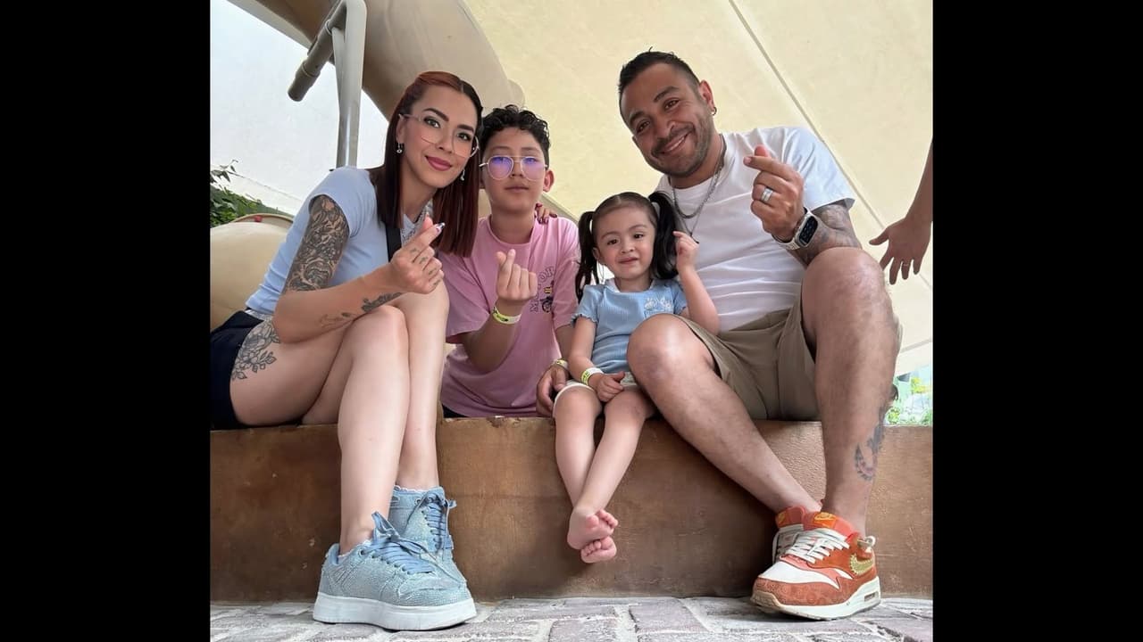 Luis Fernando Peña junto a su familia
