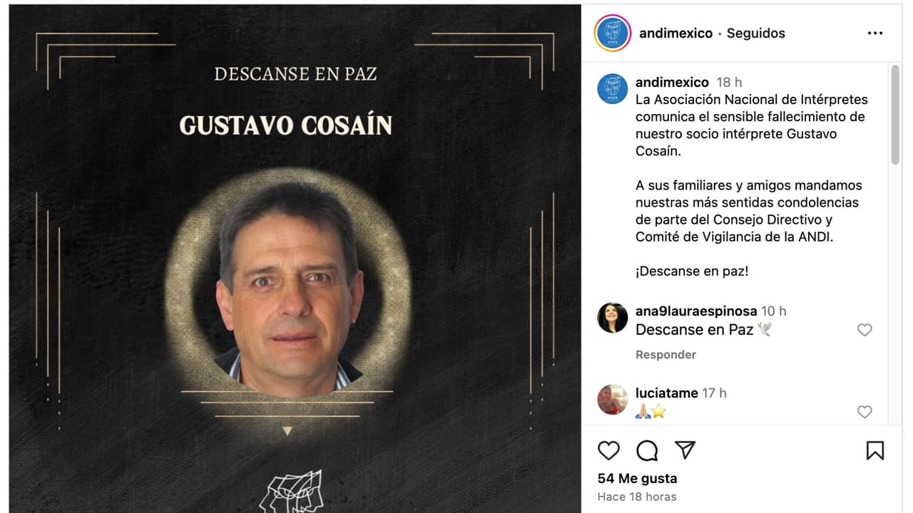 Muere Gustavo Cosaín.