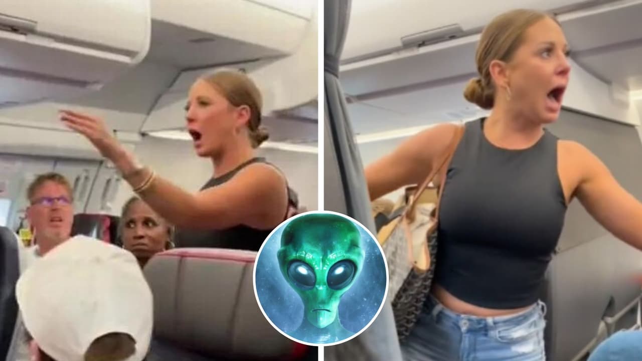 Mujer se baja de avión y asegura que un pasajero "no es real": video se hace viral