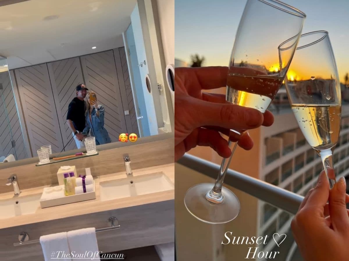 Pero eso nos fue todo, pues otra cosa que llamó la atención de sus vacaciones en Quintana Roo fue la romántica cena que tuvieron justo cuando comenzaba a anochecer.