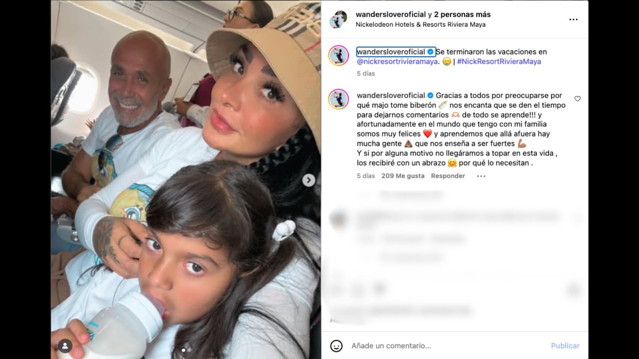 'Wanders Lover' responde a quienes la criticaron por subir una foto de su hija con un biberón