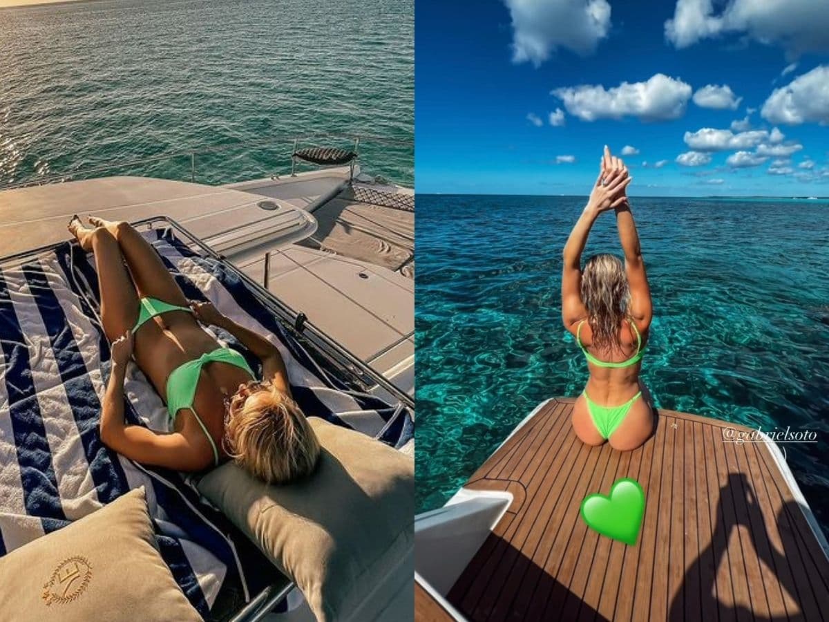 Fue precisamente en este destino turístico donde la guapa ojizarca dejó con la boca abierta al lucir cuerpazo en un elegante traje de baño en colores fosforescentes.