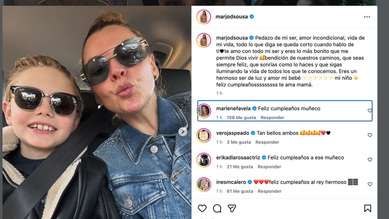 Marjorie de Sousa dedica mensaje a su hijo Matías.