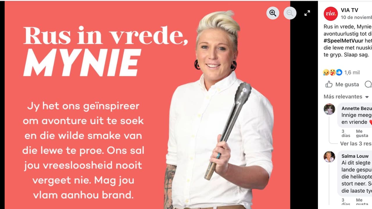 Muere la chef de televisión Mynie Steffens.