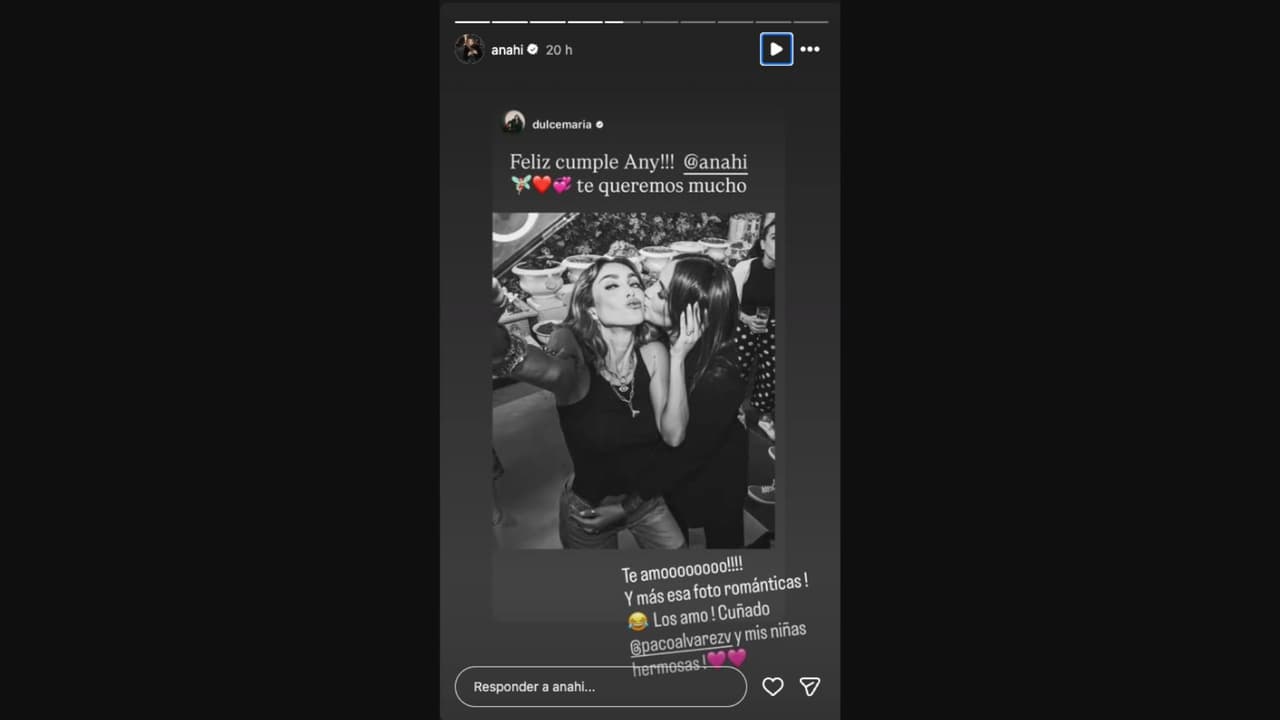 Dulce María dedica mensaje a Anahí por su cumpleaños