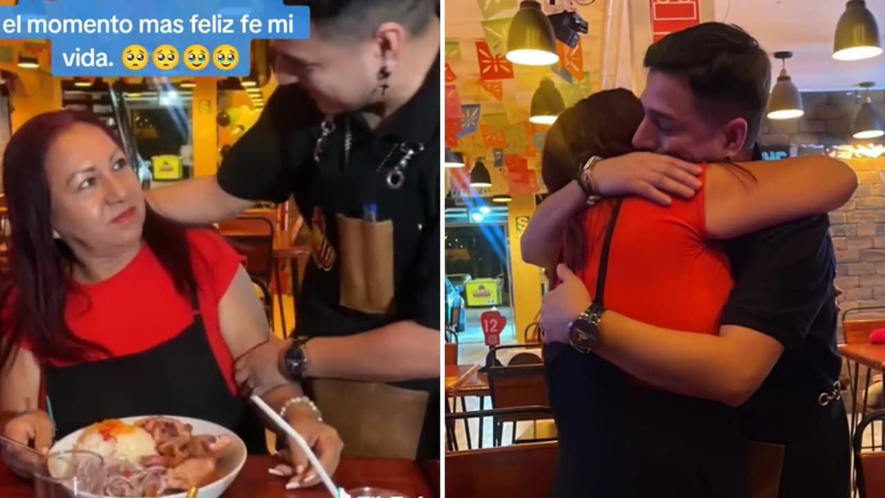 Joven quiso sorprender a su madre tras 5 años de no verla… ¡Y ella no lo reconoce!