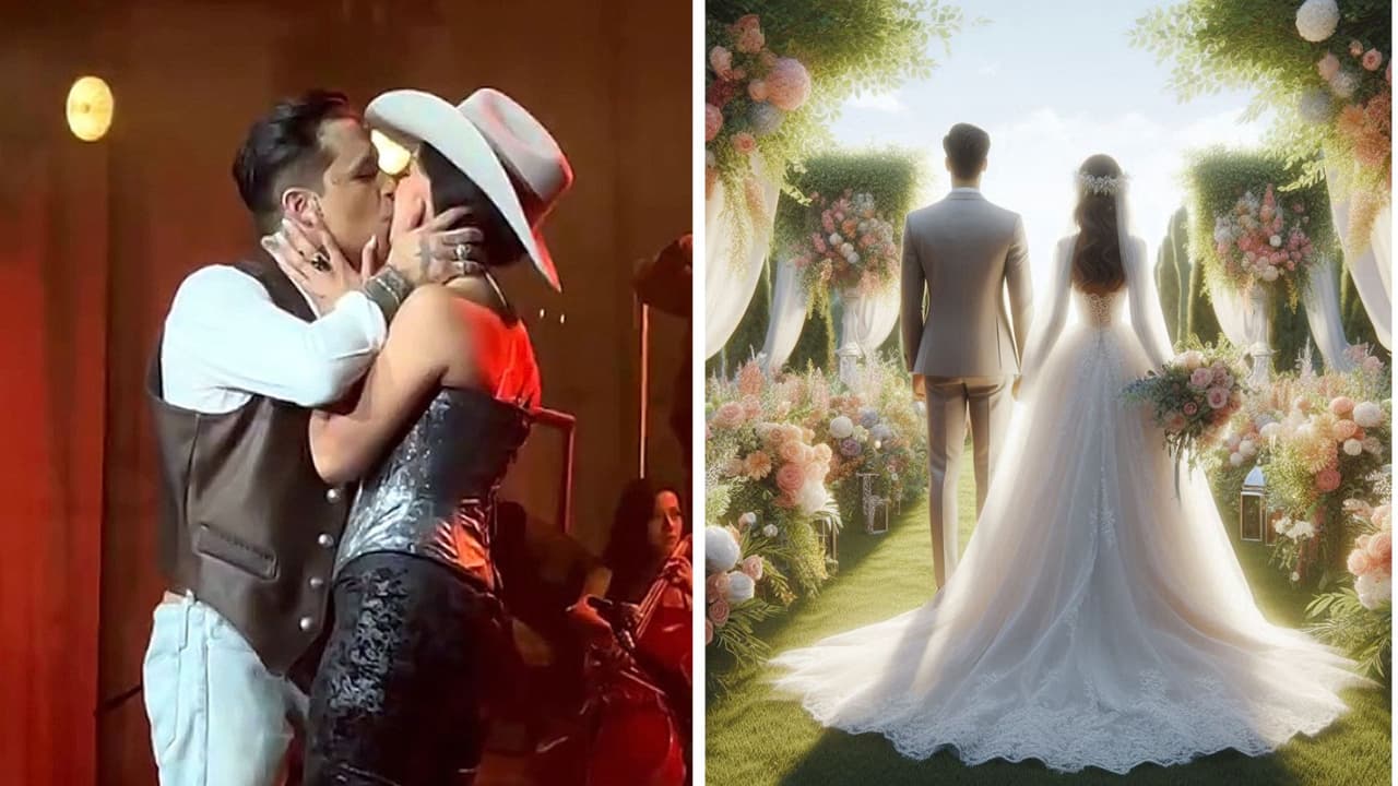 Christian Nodal y Ángela Aguilar ya se casaron y con tierno beso presumen el momento en Instagram