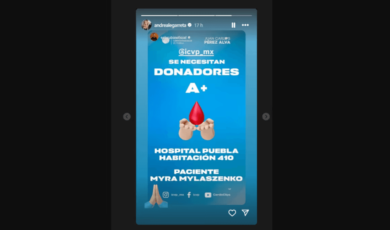 Andrea Legarreta pidió ayuda para la mamá de Erik Rubín