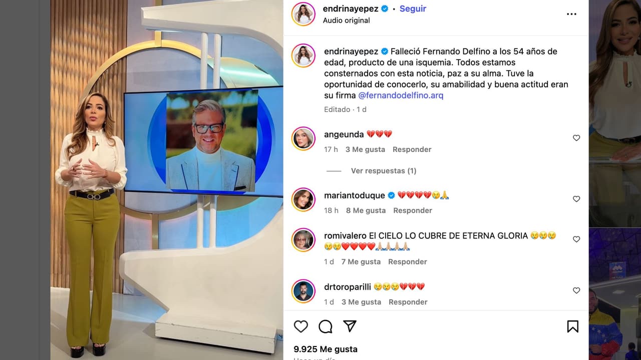 Anuncian la muerte de Fernando Delfino.