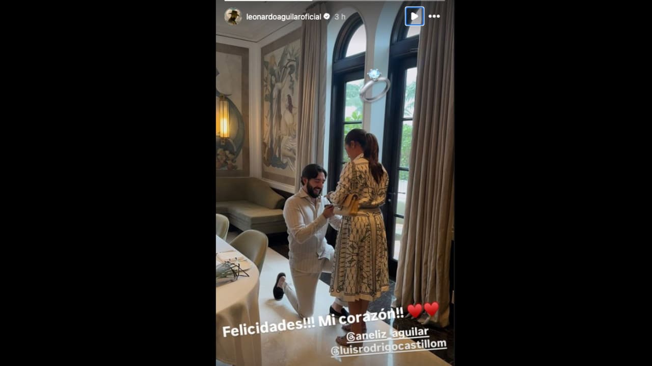 Leonardo Aguilar, el hermano de Aneliz, fue quien mostró la primera foto de la propuesta de matrimonio