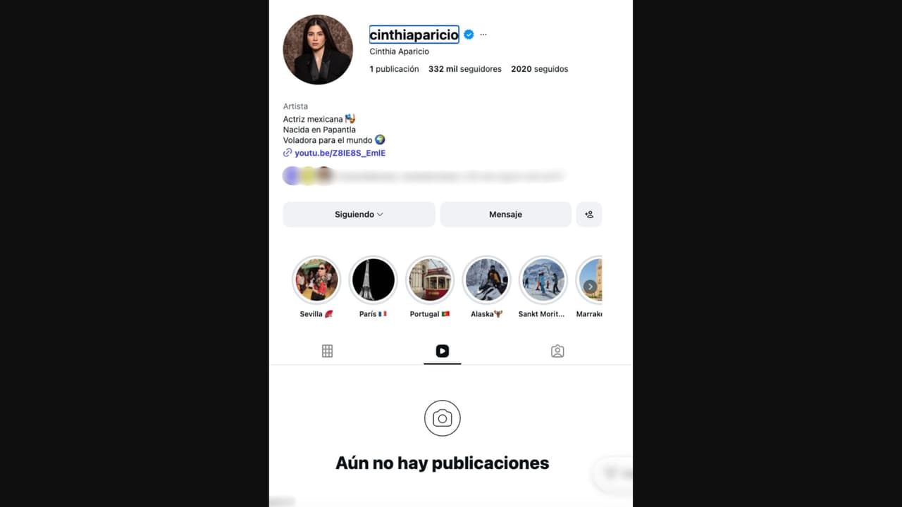 Cinthia Aparicio borra su contenido de Instagram