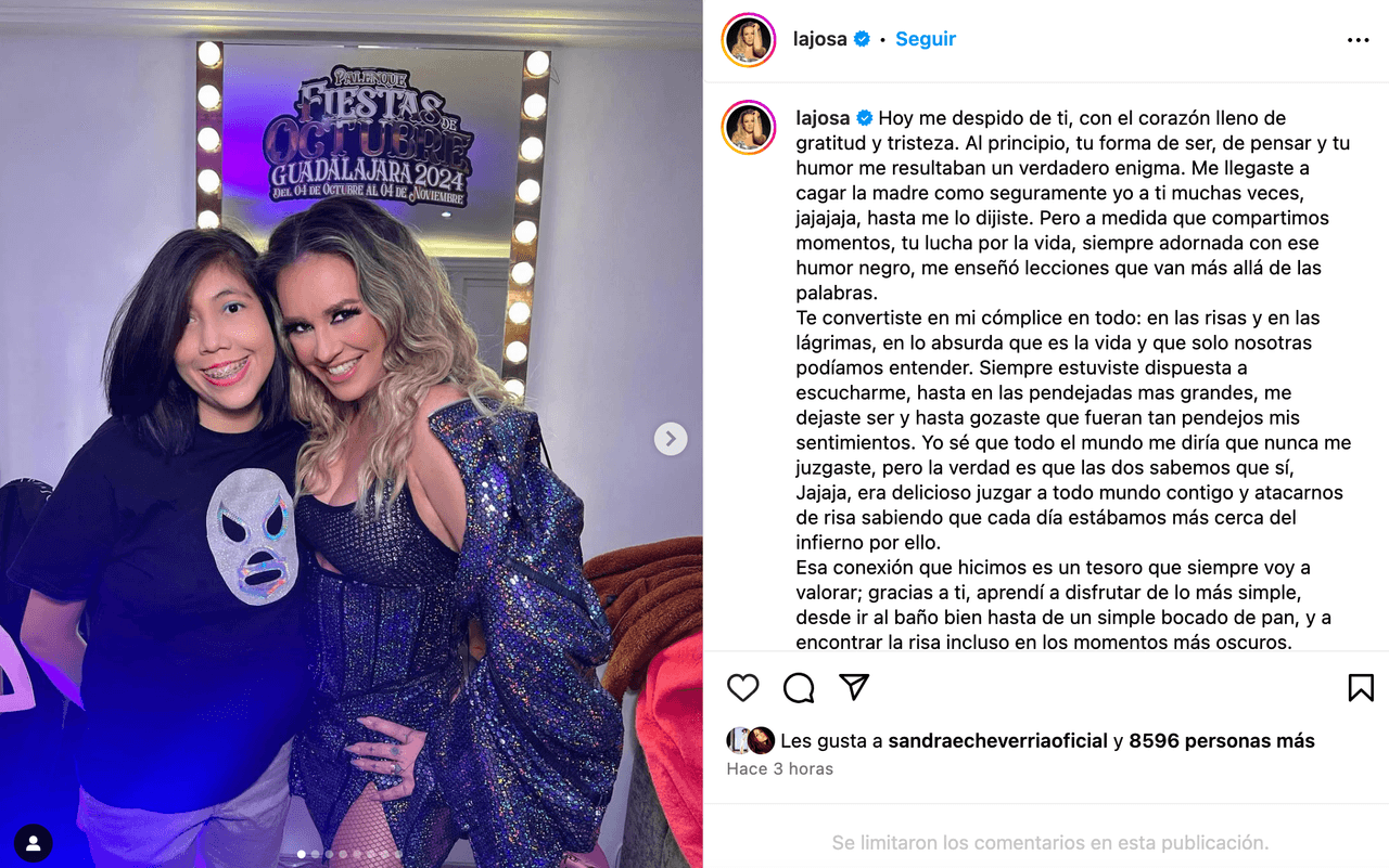 María José de luto y así se despide casi entre lágrimas