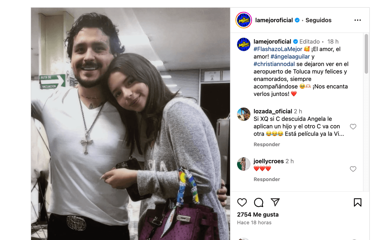 Nodal aparece así con Ángela Aguilar: ponen fin a rumores de crisis