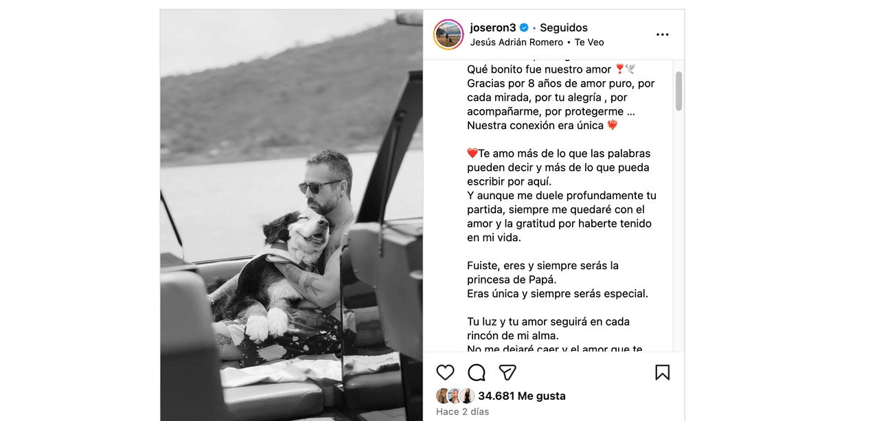 José Ron llora la muerte de su hija y, devastado, le hace fuerte promesa: “Siempre serás la princesa de papá”