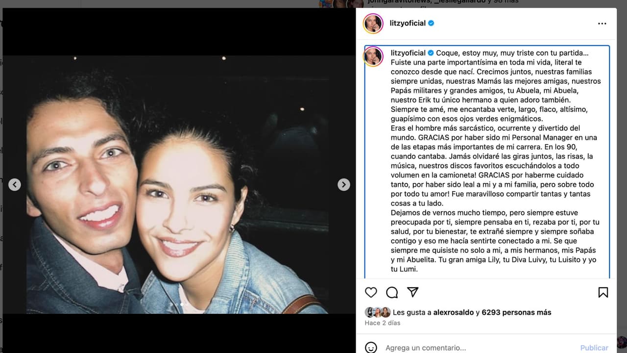 Litzy anuncia muerte de su amigo 'Coque'.
