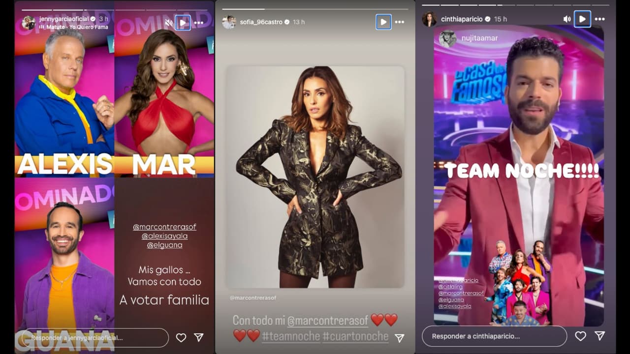Cinthia Aparicio, Jenny García y Sofía Castro piden votos para el Team Noche en La Casa de los Famosos México 2025
