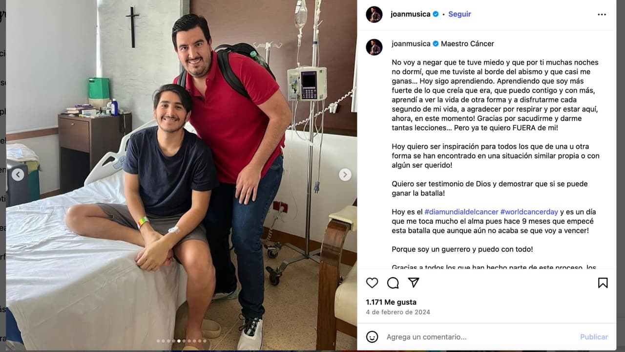 Joan Sebastián Alarcón Rozo compartió en redes sociales su lucha contra el cáncer.