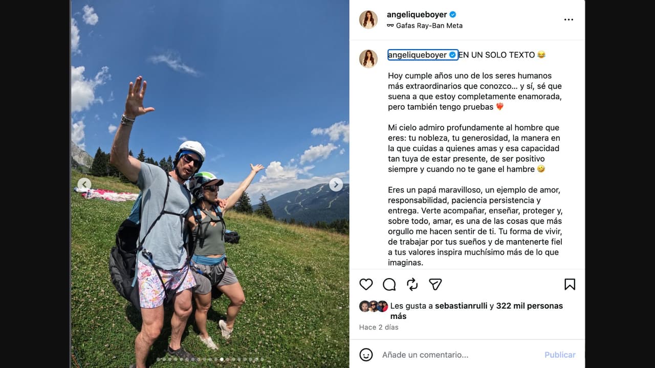 Angelique Boyer dedica tierno mensaje de cumpleaños a Sebastián Rulli
