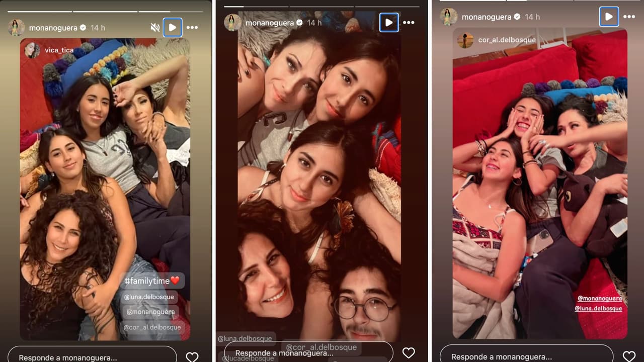 Mónica Noguera junto a Vica Andrade y las hijas de Memo del Bosque.