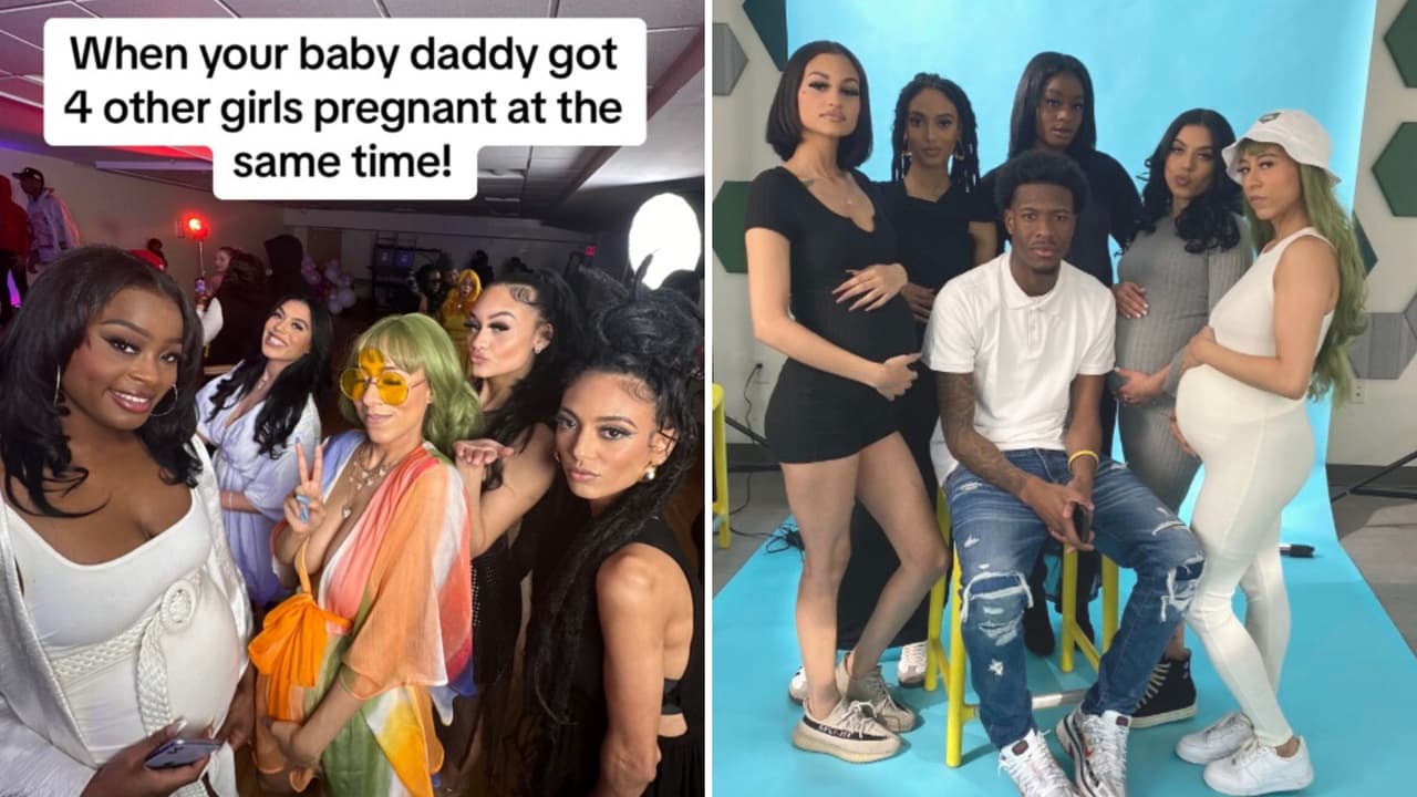 Hombre embaraza a 5 mujeres al mismo tiempo y celebran baby shower como amigas: se viralizan
