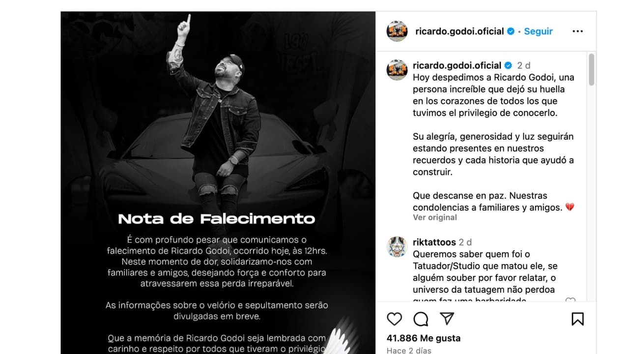 Muere el influencer Ricardo Godoi.