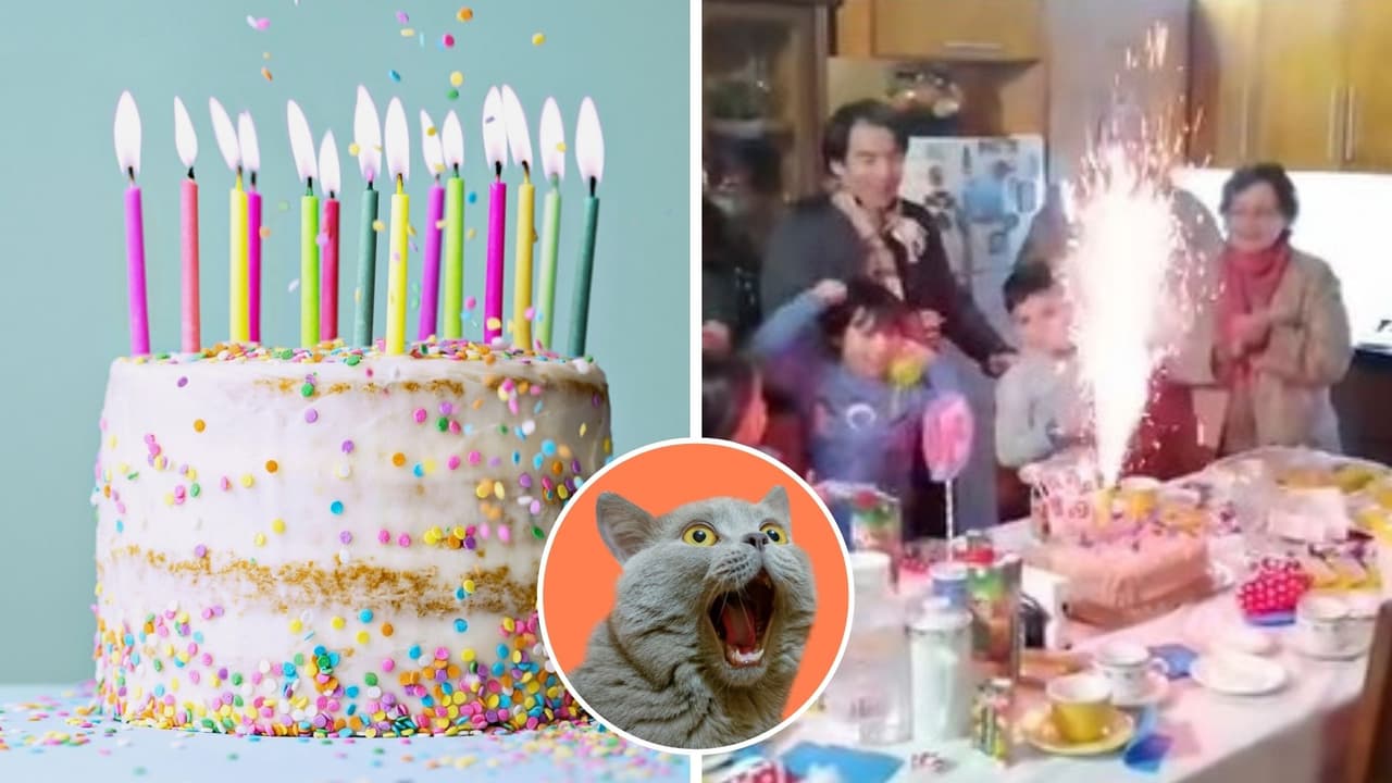 Familia confunde vela de cumpleaños con un cohete y explota en el pastel: el susto de sus vidas