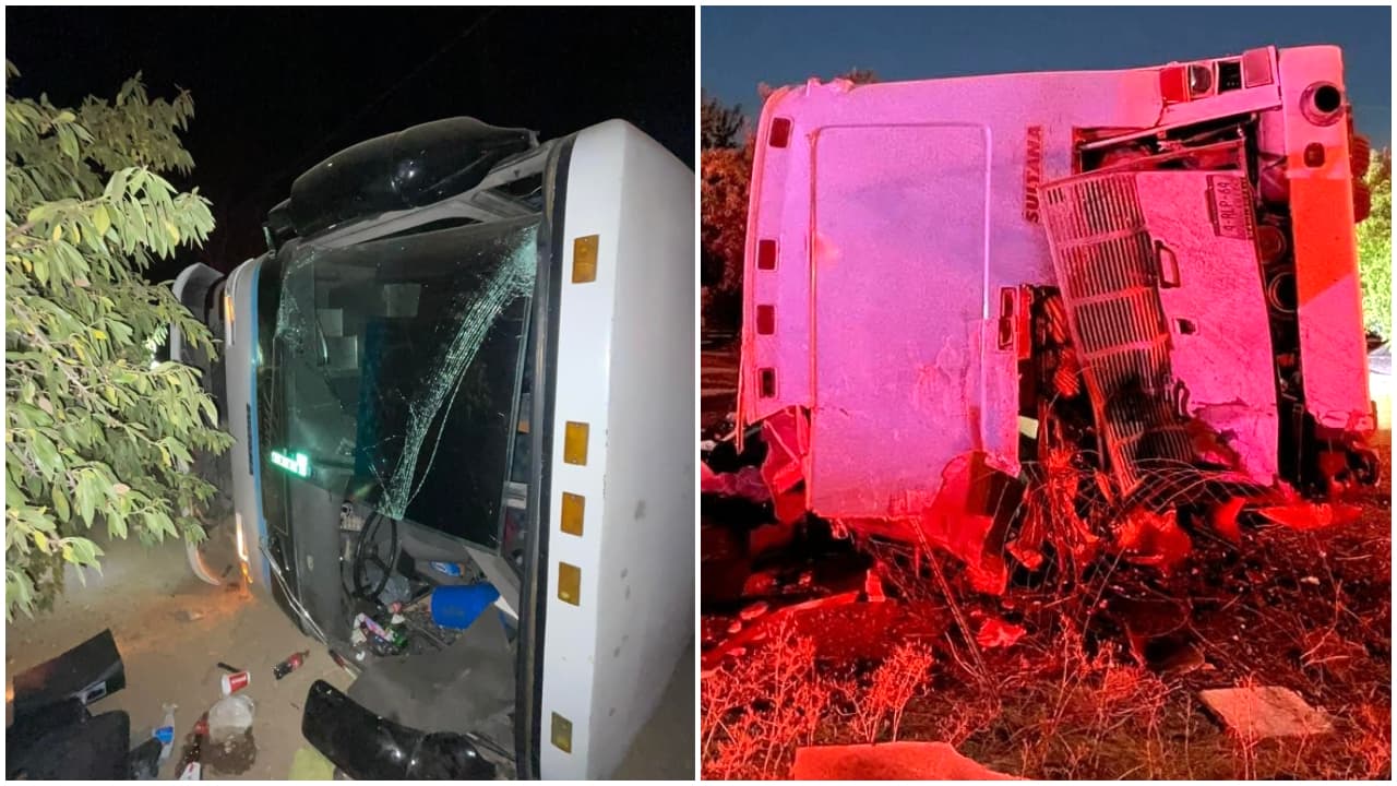 Así quedó el autobús donde viajaba la Banda La Distinguida de Mazatlán, Sinaloa